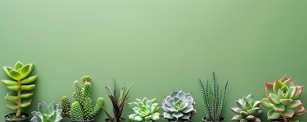 Photo plants and flowers on a green background