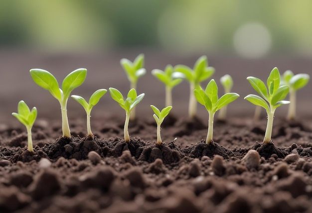 a plants growing in a soil