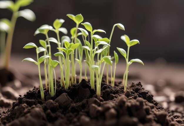 a plants growing in a soil