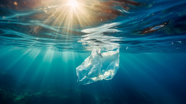 plastic bag of environmental pollution environmental pollution concept generative AI