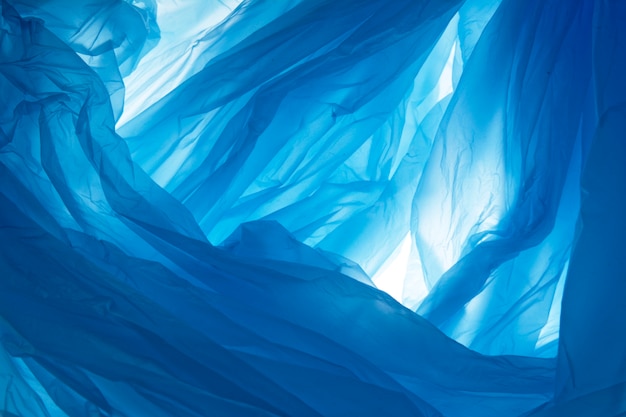 Plastic bag texture in blue color. Abstract background and texture 