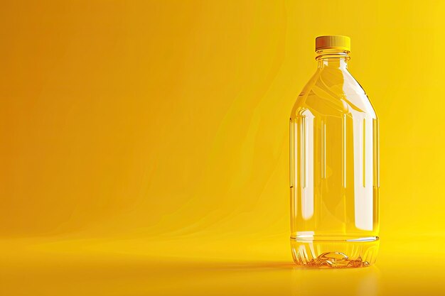 Plastic bottle mockup design with yellow background