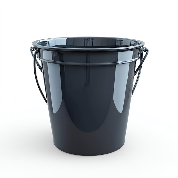 Photo plastic bucket for cleaning isolated on a white background