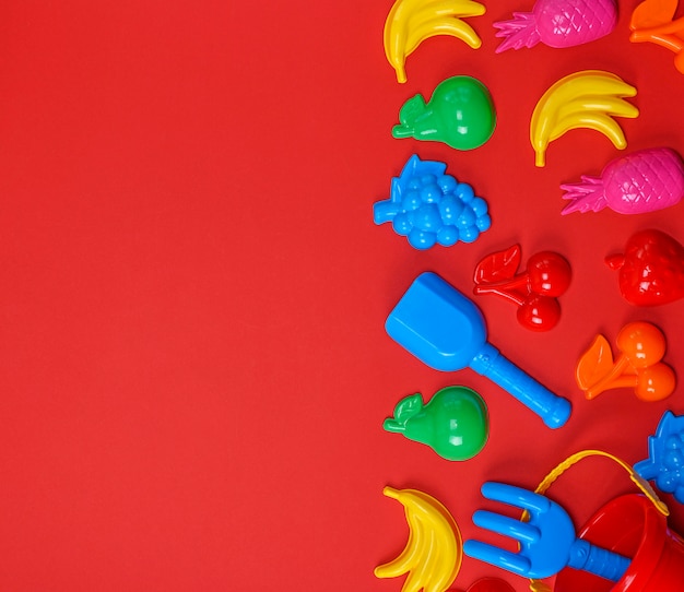 Plastic childrens toys in the form of fruit 