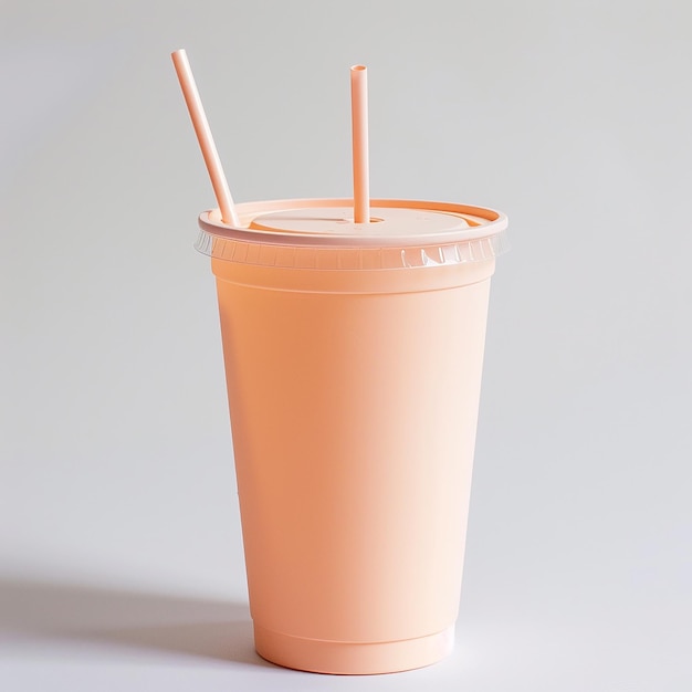 a plastic cup with a straw and a straw in it