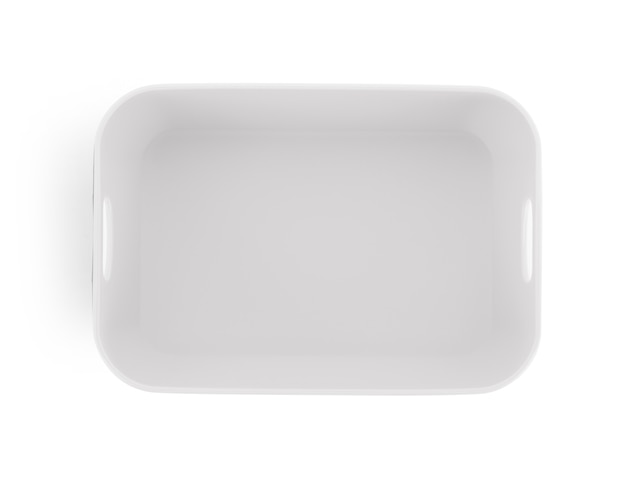 Plastic empty bowl on white