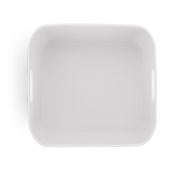 Plastic empty bowl on white