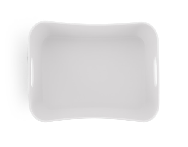 Plastic empty bowl on white