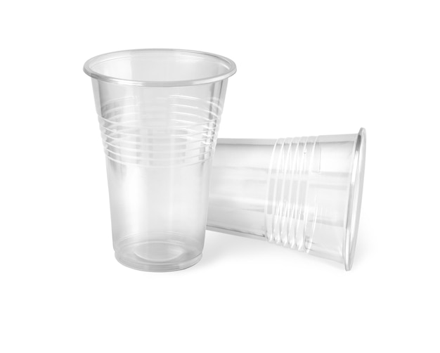 Plastic Glass isolated on white