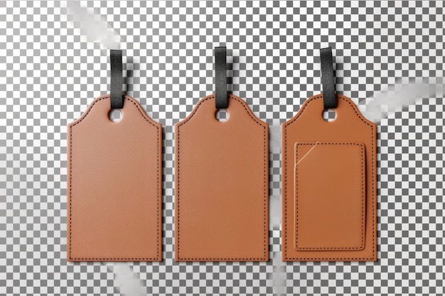 Plastic Luggage Tags Isolated In Transparent Background