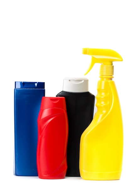 Plastic packaging for household chemicals.