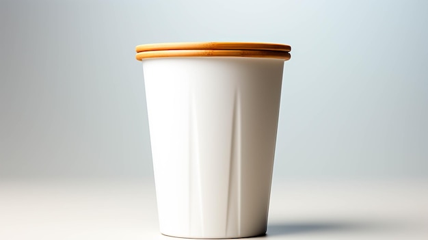 Plastic PLA compostable cup on white background