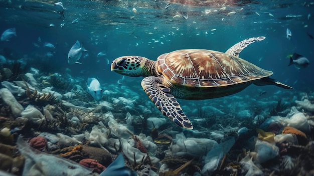 Plastic pollution in the environmental problem of the ocean turtles