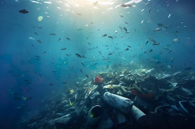 Plastic pollution in the ocean harming marine life