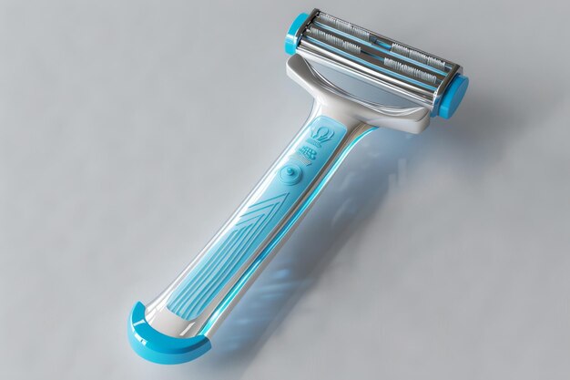 Photo plastic razors isolated in transparent background