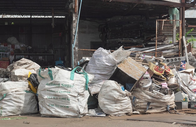 Plastic sacks and for recycling in recycling plant