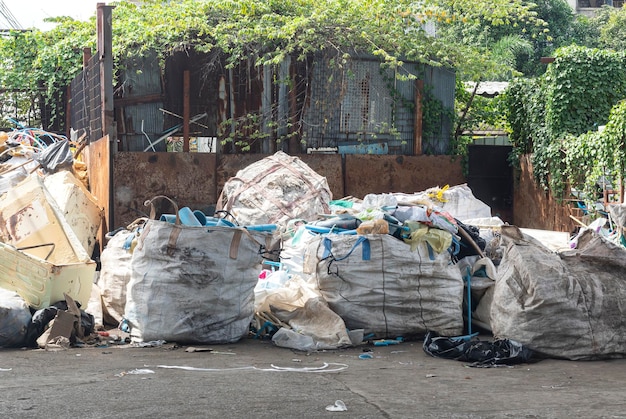 Plastic sacks and for recycling in recycling plant