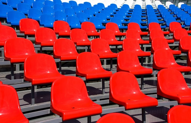 Plastic seats on stadium