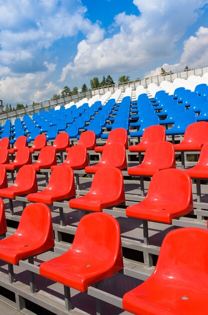 Plastic seats on stadium