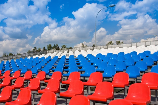 Plastic seats on stadium