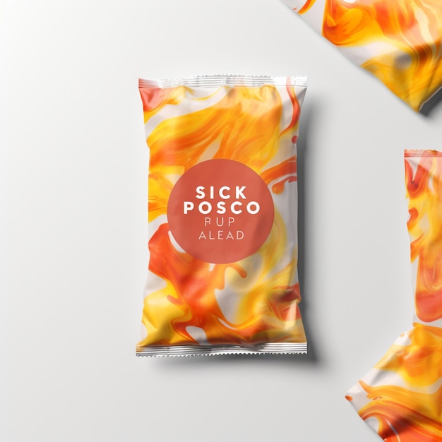 Plastic snack wrap mockup isolated background