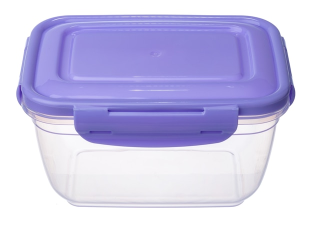 Plastic storage container for food isolated