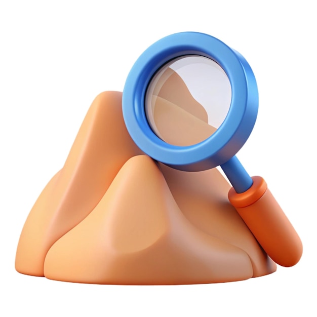 a plastic toy with a magnifying glass above it