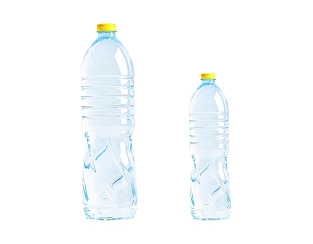 Plastic water bottle isolated on white background mineral healthy concept