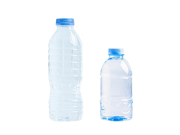 Plastic water bottle isolated on white background mineral healthy concept