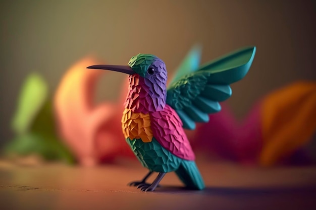 Plasticine hummingbird Generative AI