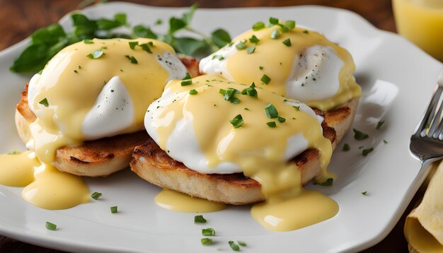 a plate of breakfast food with eggs and gravy on it