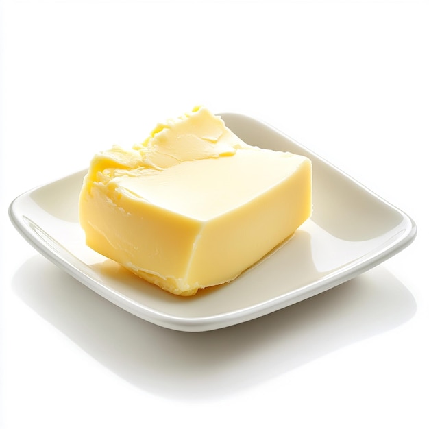 Photo a plate of butter with a white plate that says quot butter quot on it