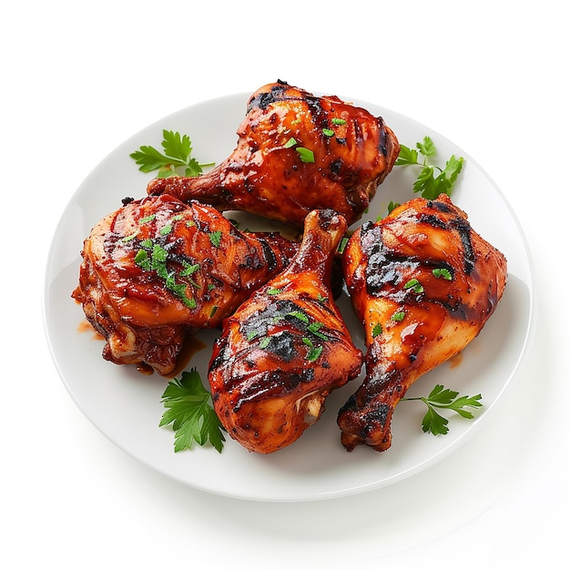 a plate of chicken with parsley on the top