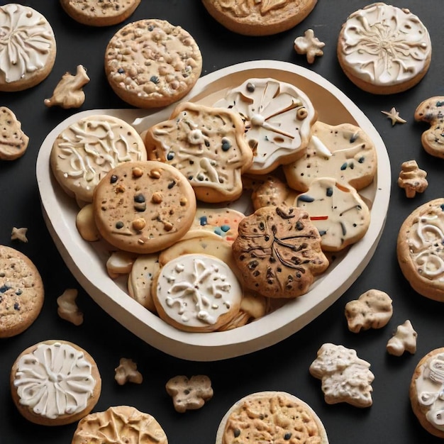 Photo a plate of cookies with the words  cookies  on it