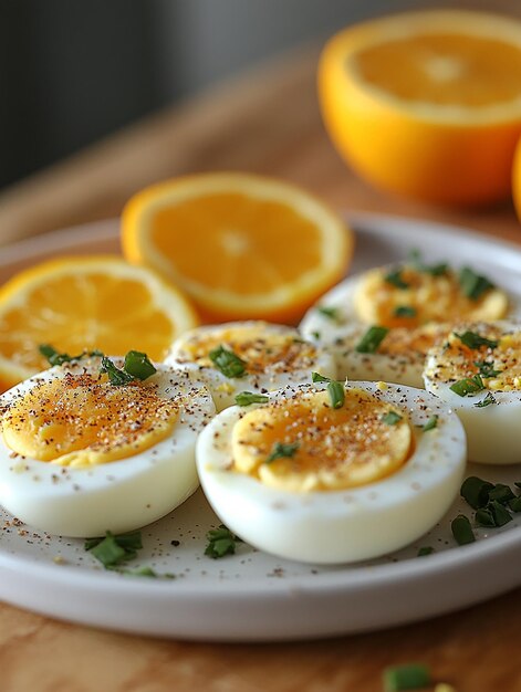 a plate of eggs with a slice of pepper on the top