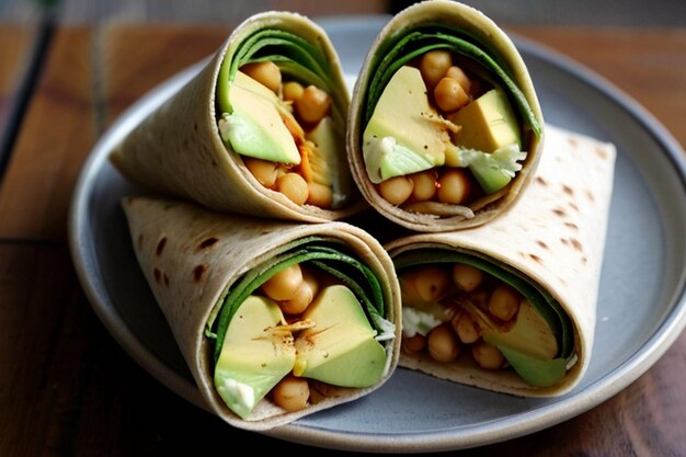 a plate of food that has avocado on it