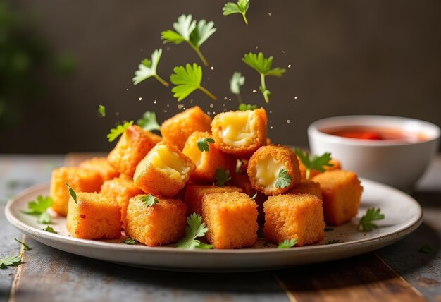 Photo a plate of food that has the word parsley on it