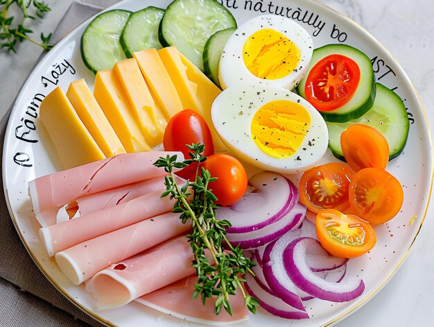 a plate of food that says  fresh fruit  on it