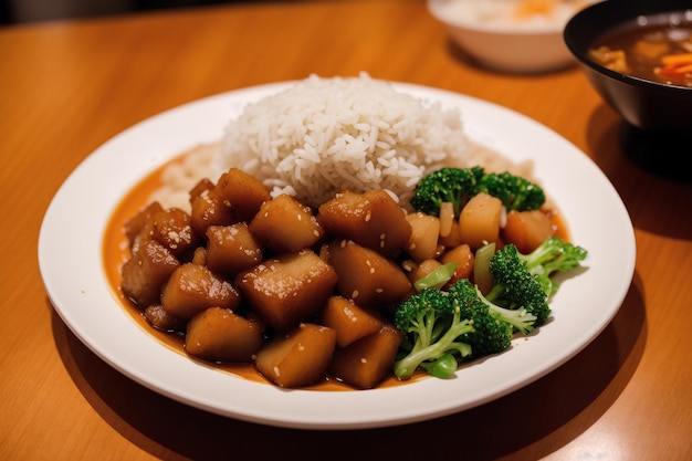 A plate of food with broccoli and chicken on it