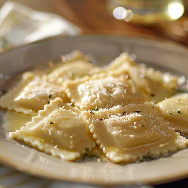 a plate of food with a bunch of pasta on it