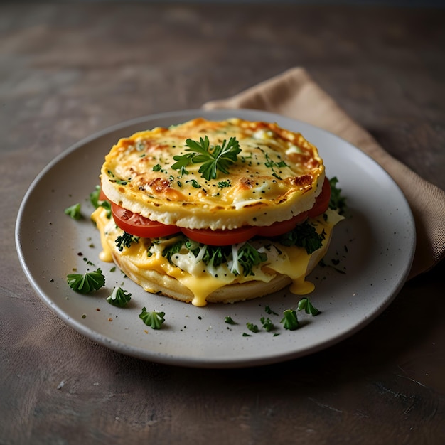 a plate of food with cheese and tomatoes on it