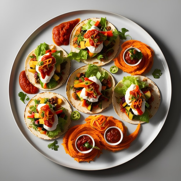 a plate of food with different toppings on it