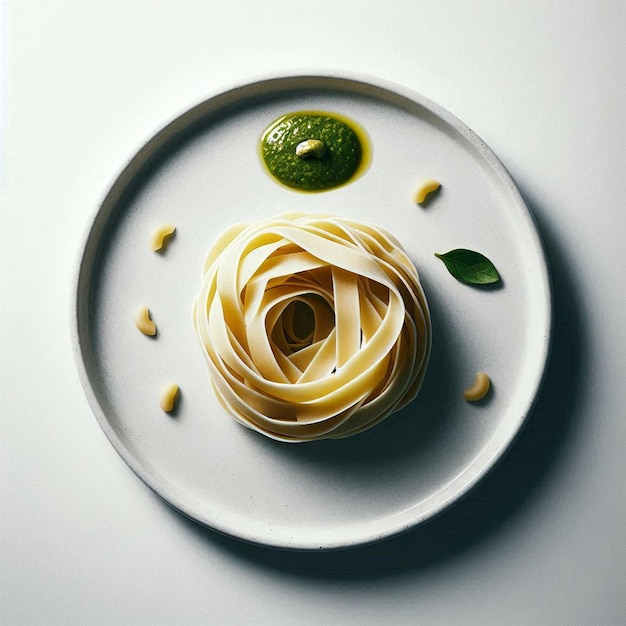 a plate of food with a flower on it