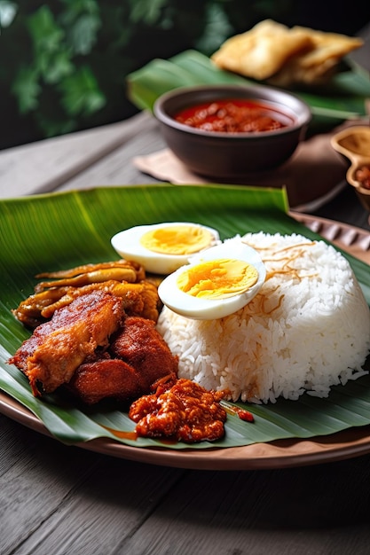 A plate of food with a fried egg and a fried egg.