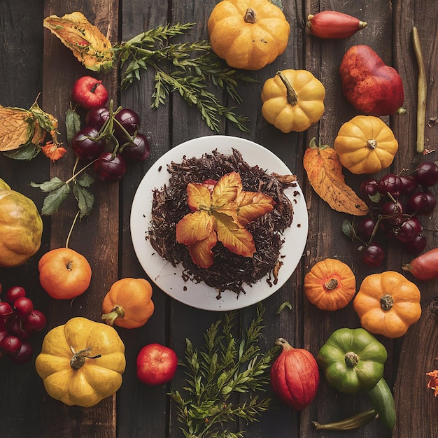 a plate of food with a fruit on it that says quot pomegranate quot