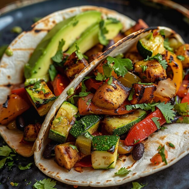 Photo a plate of food with a knife and some vegetables on it