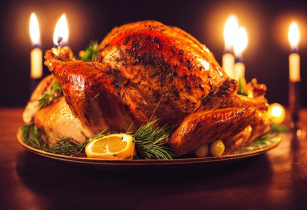 A plate of food with a lit candle on the side