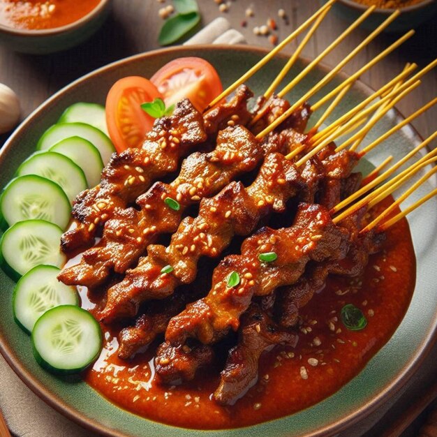 a plate of food with meat and vegetables on it