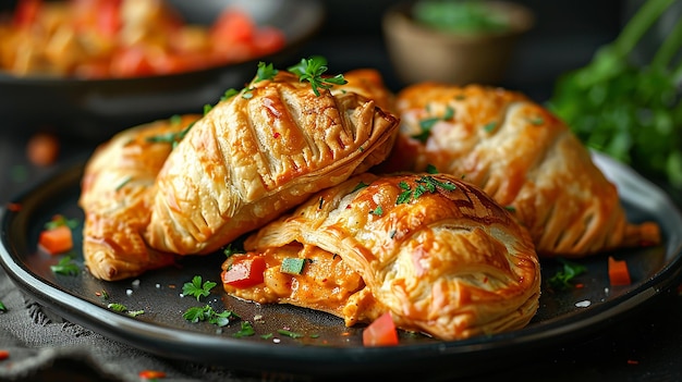 a plate of food with a plate of food on it that says quot croissant quot