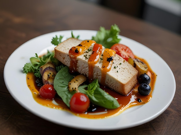 a plate of food with a plate of food on it